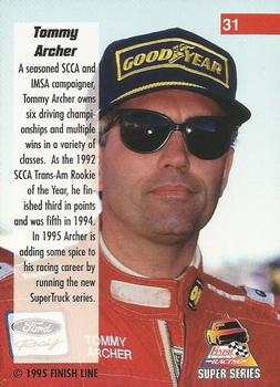 1995 Finish Line Super Series - Rainbow Foil #31 Tommy Archer Back
