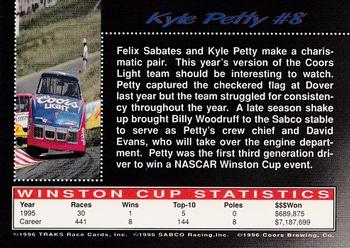 1996 Traks Review & Preview #8 Kyle Petty Back