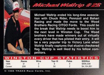 1996 Traks Review & Preview #28 Michael Waltrip Back