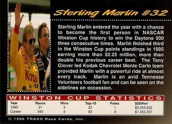 1996 Traks Review & Preview - First Run #32 Sterling Marlin Back