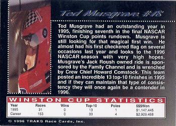 1996 Traks Review & Preview - Red #18 Ted Musgrave Back