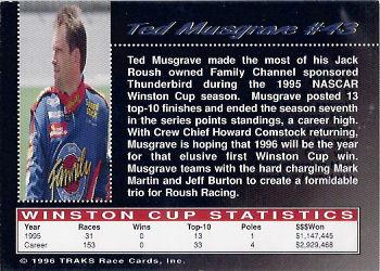 1996 Traks Review & Preview - Red #43 Ted Musgrave Back