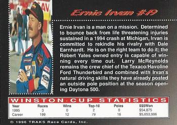1996 Traks Review & Preview - Red #19 Ernie Irvan Back