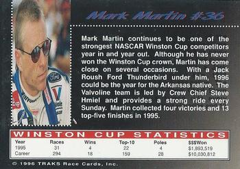 1996 Traks Review & Preview - Red #36 Mark Martin Back