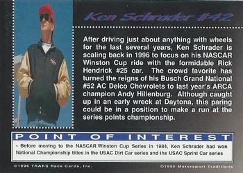 1996 Traks Review & Preview - Red #42 Ken Schrader Back