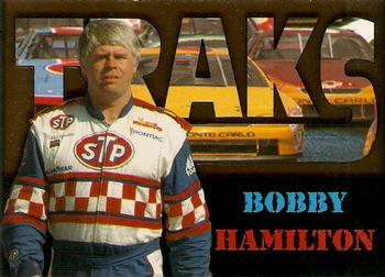 1996 Traks Review & Preview - Triple-Chase Gold #TC 7 Bobby Hamilton Front