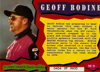 1996 Traks Review & Preview - Triple-Chase Gold #TC 9 Geoff Bodine Back
