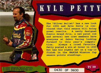 1996 Traks Review & Preview - Triple-Chase Gold #TC 10 Kyle Petty Back