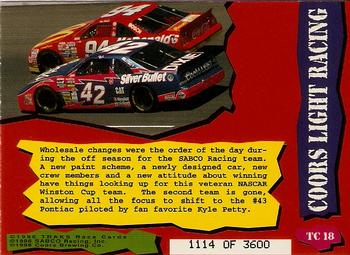 1996 Traks Review & Preview - Triple-Chase Gold #TC 18 Coors Light Racing Back