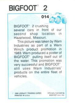 1988 Leesley Bigfoot #014 Bigfoot 2 Back