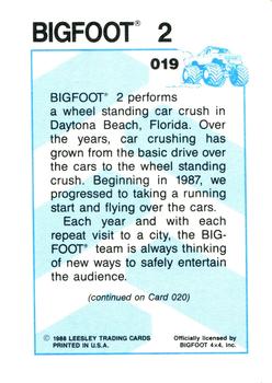 1988 Leesley Bigfoot #019 Bigfoot 2 Back