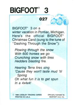 1988 Leesley Bigfoot #027 Bigfoot 3 Back