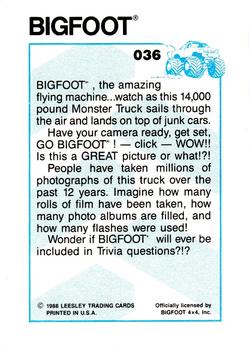 1988 Leesley Bigfoot #036 Bigfoot Back