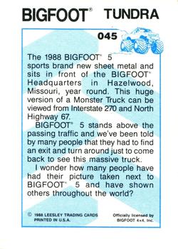 1988 Leesley Bigfoot #045 Bigfoot Tundra Back