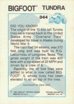 1988 Leesley Bigfoot #044 Bigfoot Tundra Back