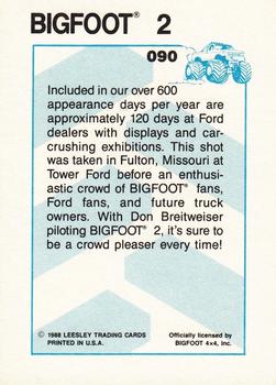 1988 Leesley Bigfoot #090 Bigfoot 2 Back