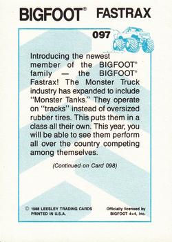 1988 Leesley Bigfoot #097 Bigfoot Fastrax Back