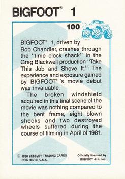 1988 Leesley Bigfoot #100 Bigfoot 1 Back