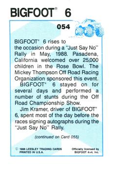 1988 Leesley Bigfoot #054 Bigfoot 6 Back