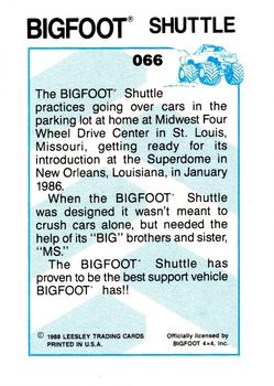 1988 Leesley Bigfoot #066 Bigfoot Shuttle Back