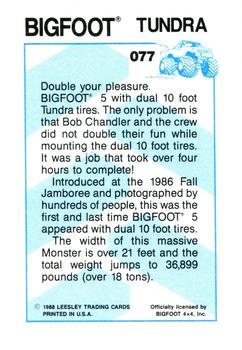 1988 Leesley Bigfoot #077 Bigfoot Tundra Back