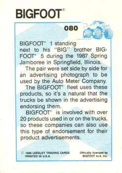 1988 Leesley Bigfoot #080 Bigfoot 1 Back