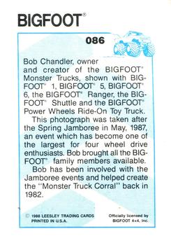 1988 Leesley Bigfoot #086 Bigfoot Family Back
