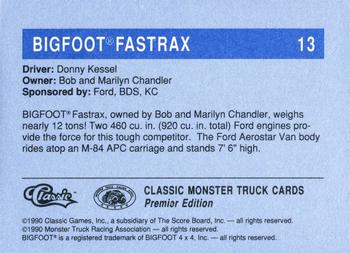 1990 Classic Monster Trucks #13 Bigfoot Fastrax Back