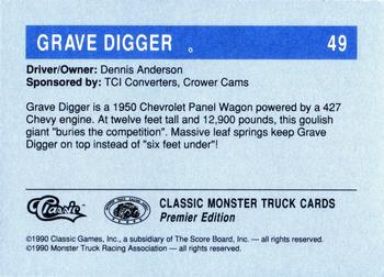 1990 Classic Monster Trucks #49 Grave Digger Back