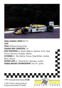 1991 ProTrac's Formula One #128 Nigel Mansell Back