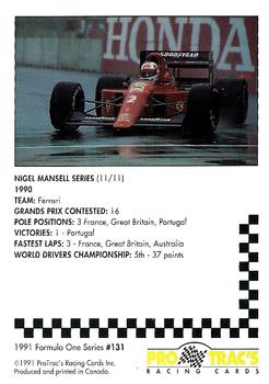 1991 ProTrac's Formula One #131 Nigel Mansell Back