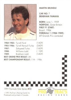 1991 ProTrac's Formula One #13 Martin Brundle Back