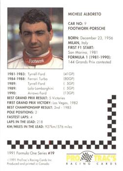 1991 ProTrac's Formula One #19 Michele Alboreto Back