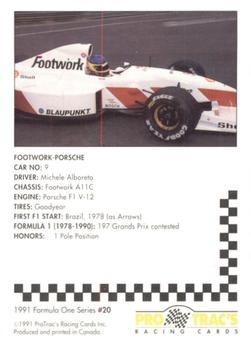 1991 ProTrac's Formula One #20 Footwork A11C Back