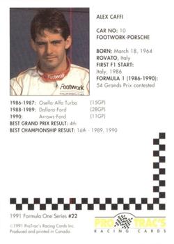 1991 ProTrac's Formula One #22 Alex Caffi Back