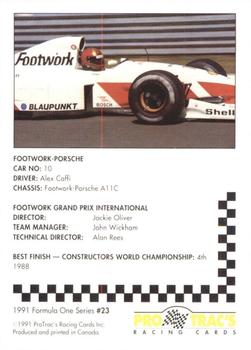 1991 ProTrac's Formula One #23 Footwork A11C Back