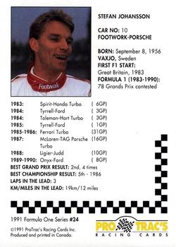 1991 ProTrac's Formula One #24 Stefan Johansson Back