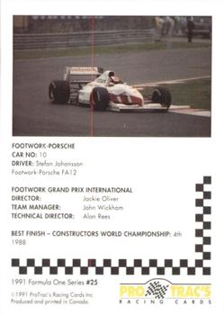 1991 ProTrac's Formula One #25 Footwork FA12 Back