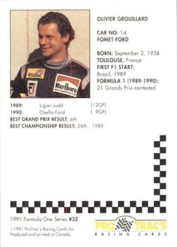 1991 ProTrac's Formula One #32 Olivier Grouillard Back