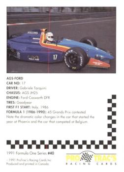 1991 ProTrac's Formula One #40 AGS JH25 Back