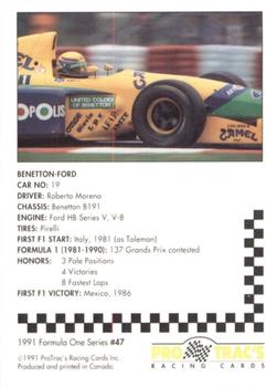 1991 ProTrac's Formula One #47 Benetton B191 Back