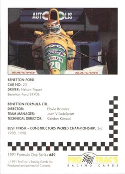 1991 ProTrac's Formula One #49 Benetton B190B Back