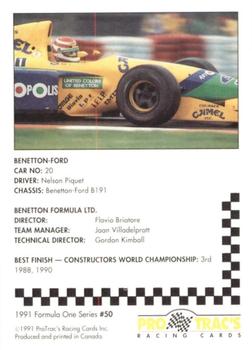 1991 ProTrac's Formula One #50 Benetton B191 Back