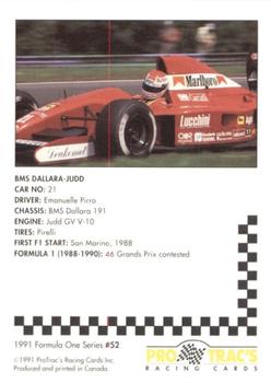 1991 ProTrac's Formula One #52 BMS Dallara 191 Back