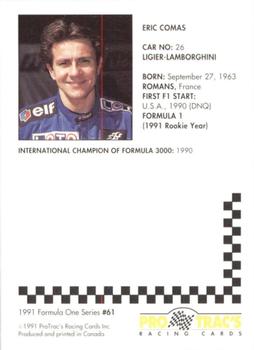 1991 ProTrac's Formula One #61 Erik Comas Back