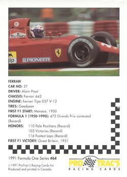 1991 ProTrac's Formula One #64 Ferrari 642 Back