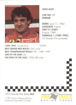 1991 ProTrac's Formula One #65 Jean Alesi Back