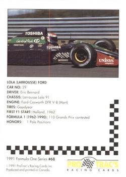1991 ProTrac's Formula One #68 Larrousse Lola 91 Back