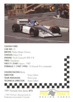 1991 ProTrac's Formula One #72 Coloni C4 Back