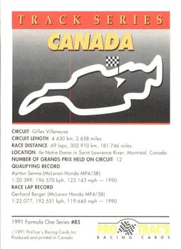 1991 ProTrac's Formula One #85 Canada Back